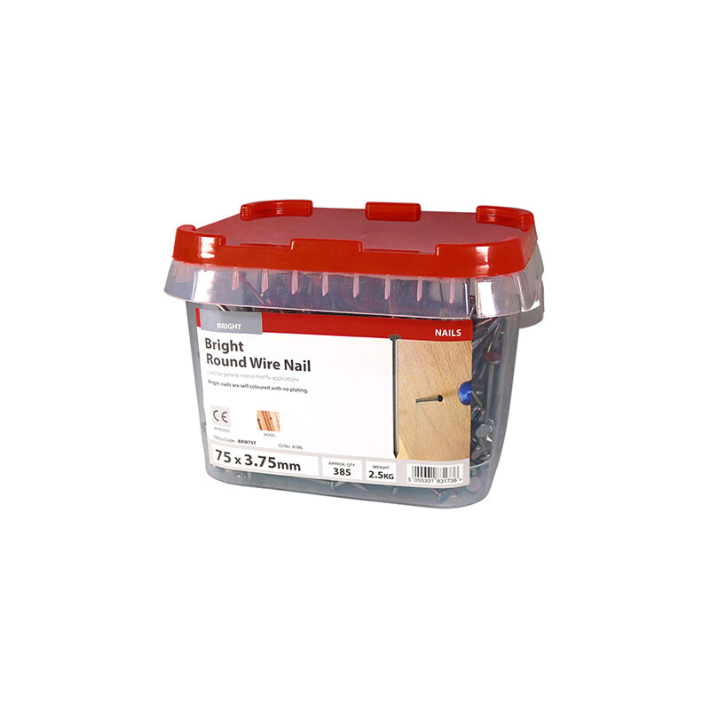 Timco - Round Wire Nails - Bright (Size 75 x 3.75 - 2.5 Kilograms)