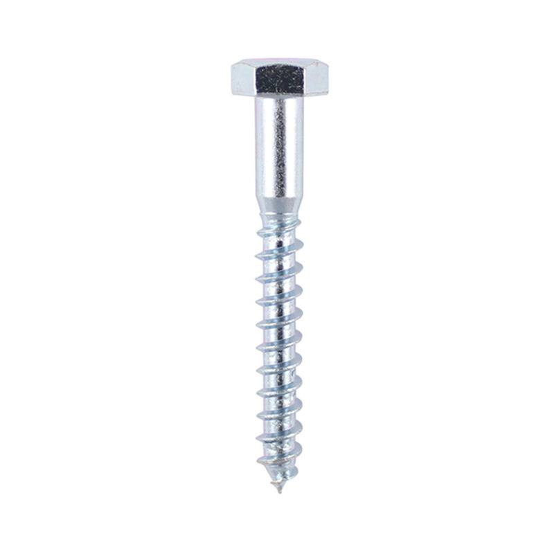 Timco - 80mm x 6.0mm Bright Zinc Plated Coach Screws - Pack of 10