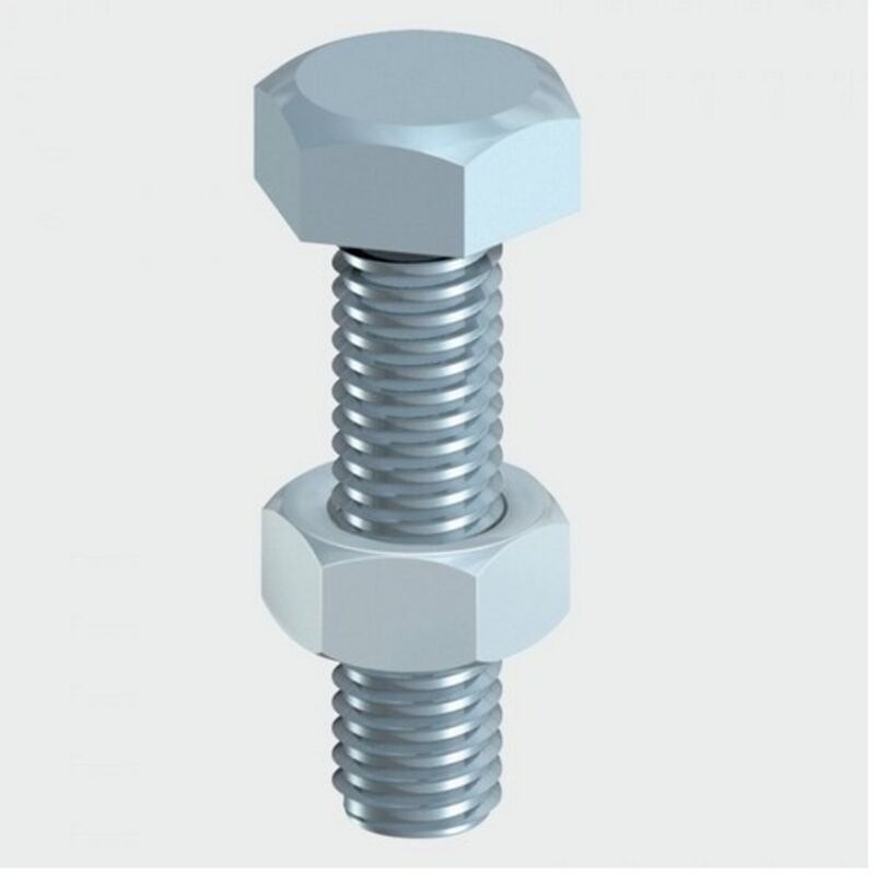 Timco - Set Screws & Hex Nuts - Grade 8.8 - Zinc (Size M12 x 80 - 2 Pieces)