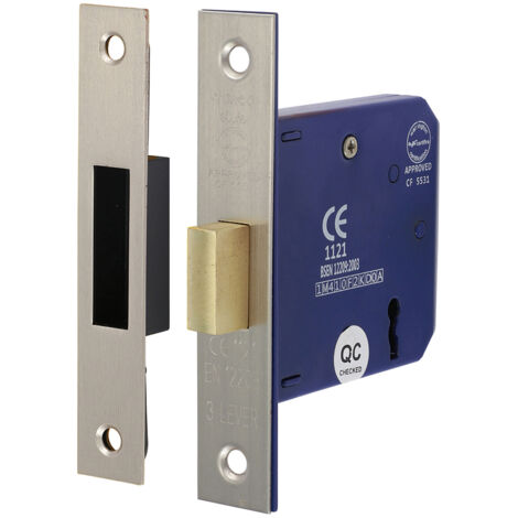 TIMCO 3 Lever Deadlock Satin Nickel - 78mm