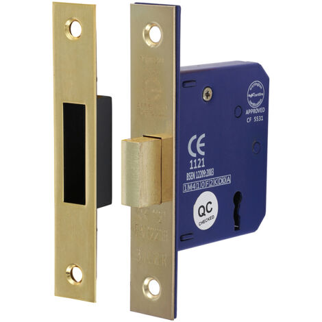 TIMCO 3 Lever Electro Brass Mortice Deadlock 65mm Case 45mm Backset