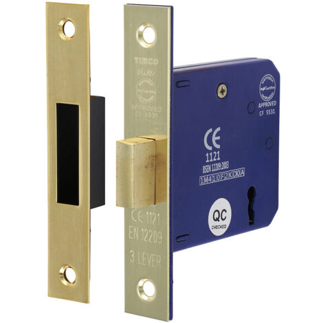 TIMCO 3 Lever Electro Brass Mortice Deadlock 78mm Case 58mm Backset