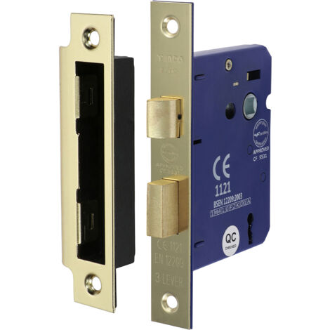 TIMCO 3 Lever Electro Brass Mortice Sashlock 78mm Case 58mm Backset