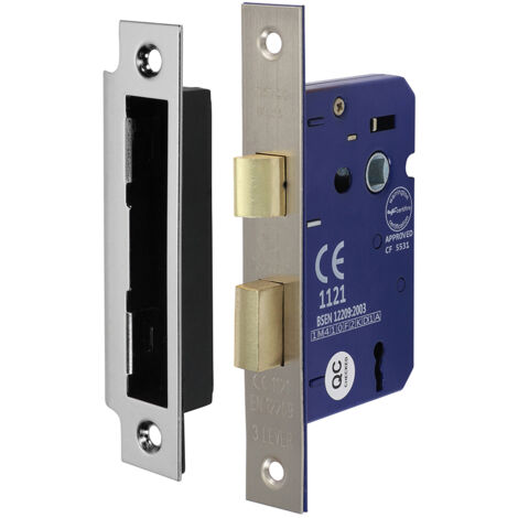 TIMCO 3 Lever Satin Nickel Mortice Sashlock 65mm Case 45mm Backset