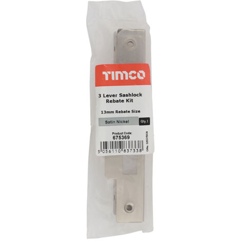 TIMCO 3 Lever Satin Nickel Mortice Sashlock Rebate Kit