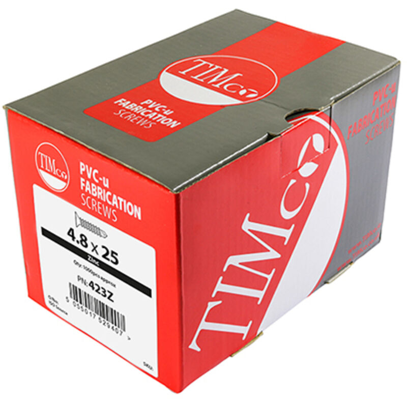 Timco - Window Fabrication Screws - Countersunk - PH - Self-Tapping - Self-Drilling Point - Zinc (Size 4.8 x 25 - 1000 Pieces)