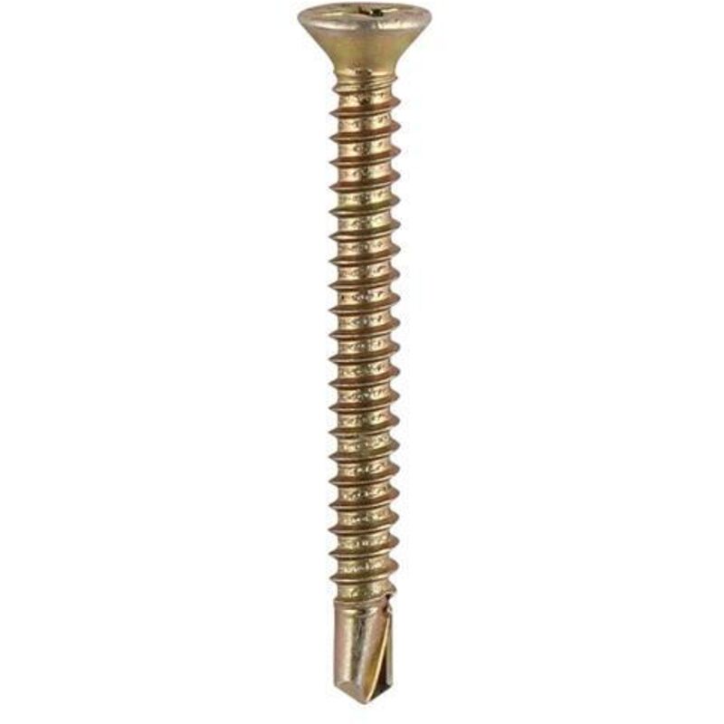 Timco - Window Fabrication Screws - Countersunk - PH - Self-Tapping - Self-Drilling Point - Yellow (Size 3.9 x 38 - 1000 Pieces)