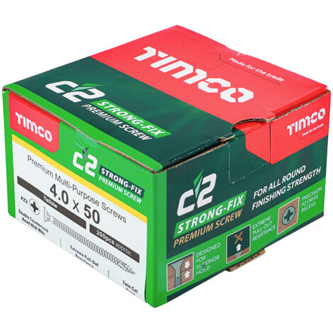 TIMco 4.0 x 50mm Classic C2 Wood Screw Box Qty 200