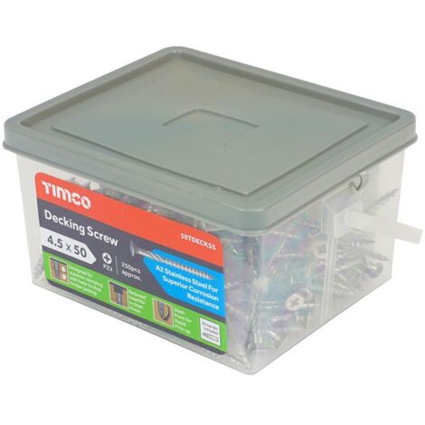 TIMco 4.5 x 50mm Classic Stainless Steel Decking Screws Tub Qty 250