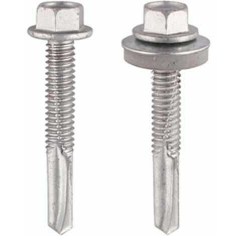 TIMco 5.5 x 38mm Hex Head Self Drilling Heavy Section TEK Screws With 16mm Washer Qty 100