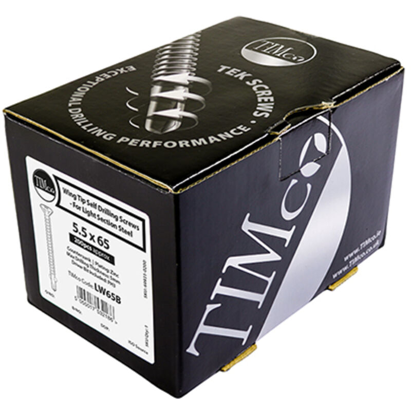 Timco - Metal Construction Timber to Light Section Screws - Countersunk - Wing-Tip - Self-Drilling - Zinc (Size 4.2 x 38 - 200 Pieces)