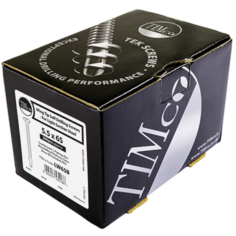 Timco - Metal Construction Timber to Light Section Screws - Countersunk - Wing-Tip - Self-Drilling - Zinc (Size 4.2 x 32 - 200 Pieces)
