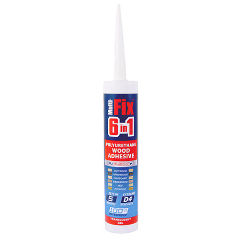 TIMCO 6 in 1 PU Wood Adhesive 5 Minutes Translucent Gel - 310ml