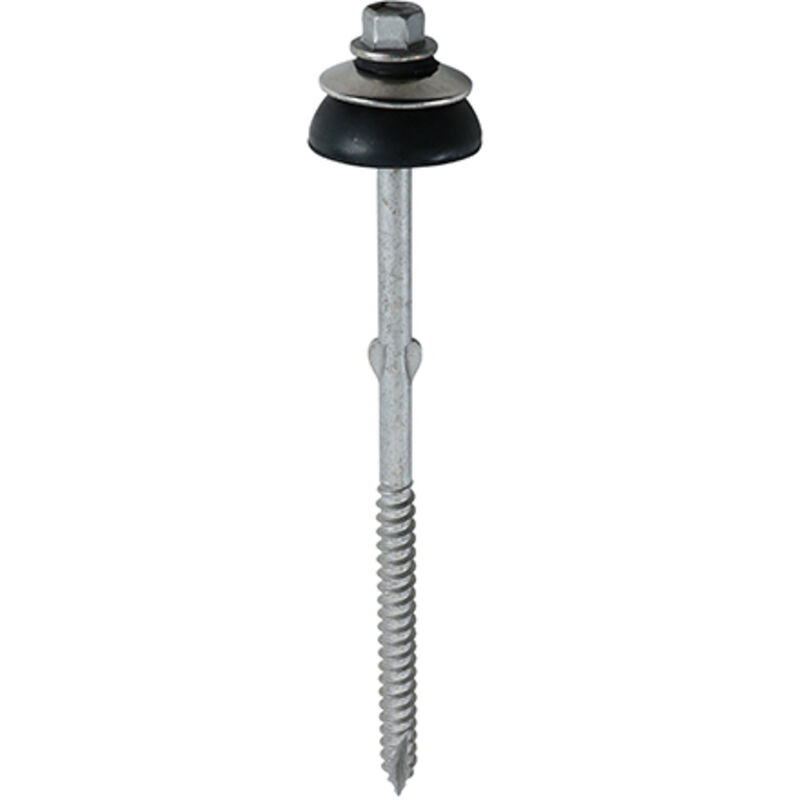 Timco - Metal Construction Fibre Cement Board to Light Section Screws - Hex - BAZ Washer - Slash Point - Exterior - Silver Organic (Size 6.3 x 130 - 5