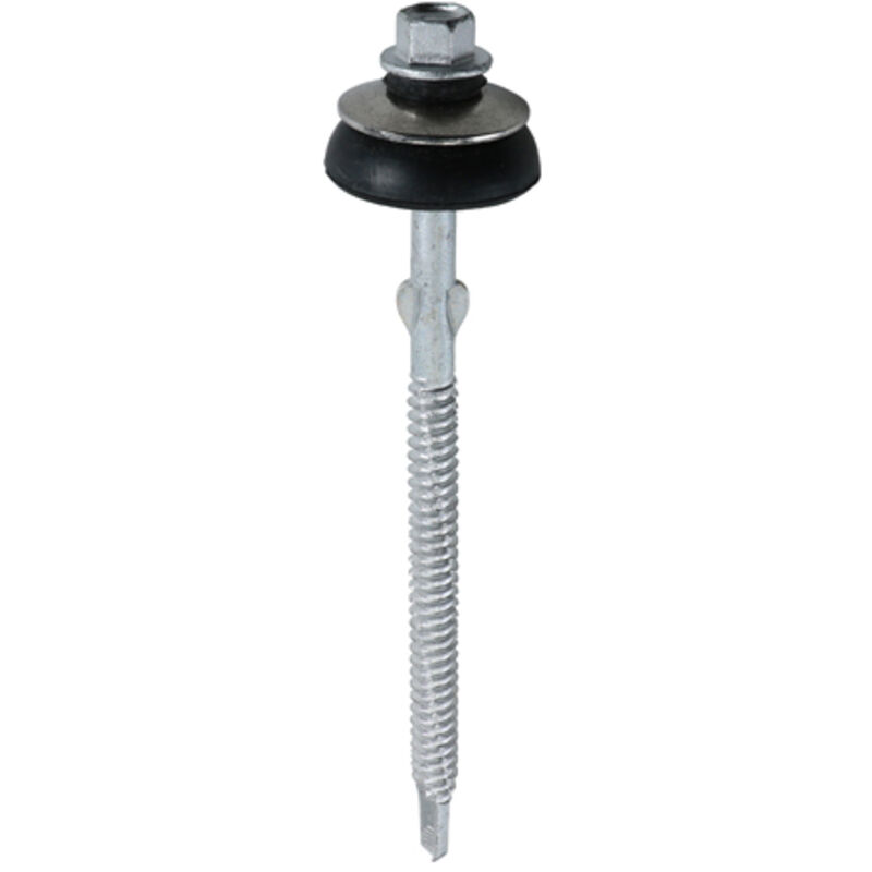 Timco - Metal Construction Fibre Cement Board to Light Section Screws - Hex - Self-Drilling - Exterior - Silver Organic (Size 6.3 x 110 - 50 Pieces)