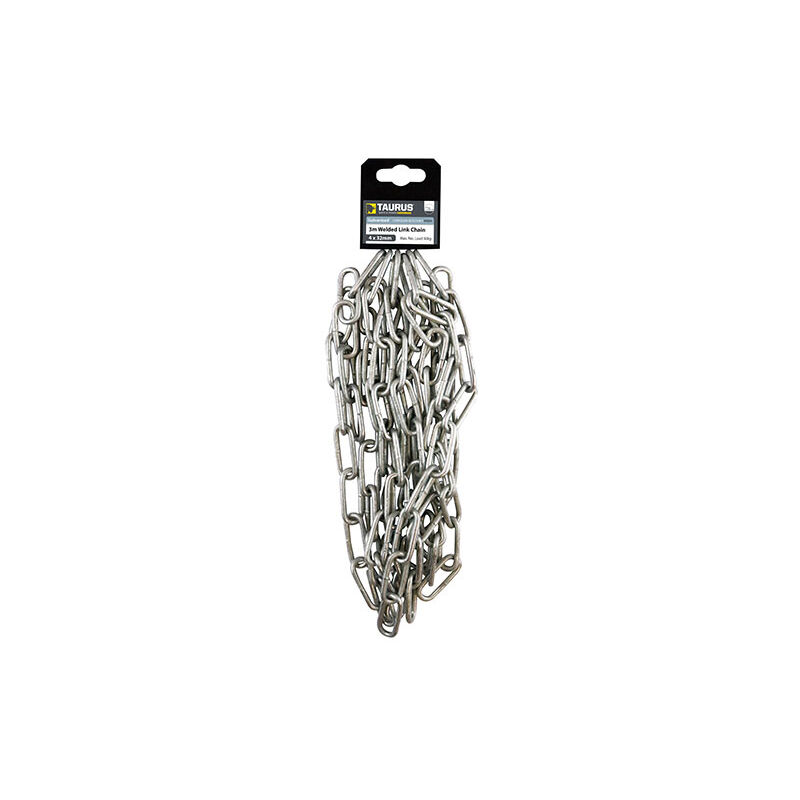 Timco - Welded Link Chain - Hot Dipped Galvanised (Size 6 x 42 x 12mm (2m) - 1 Each) Silver