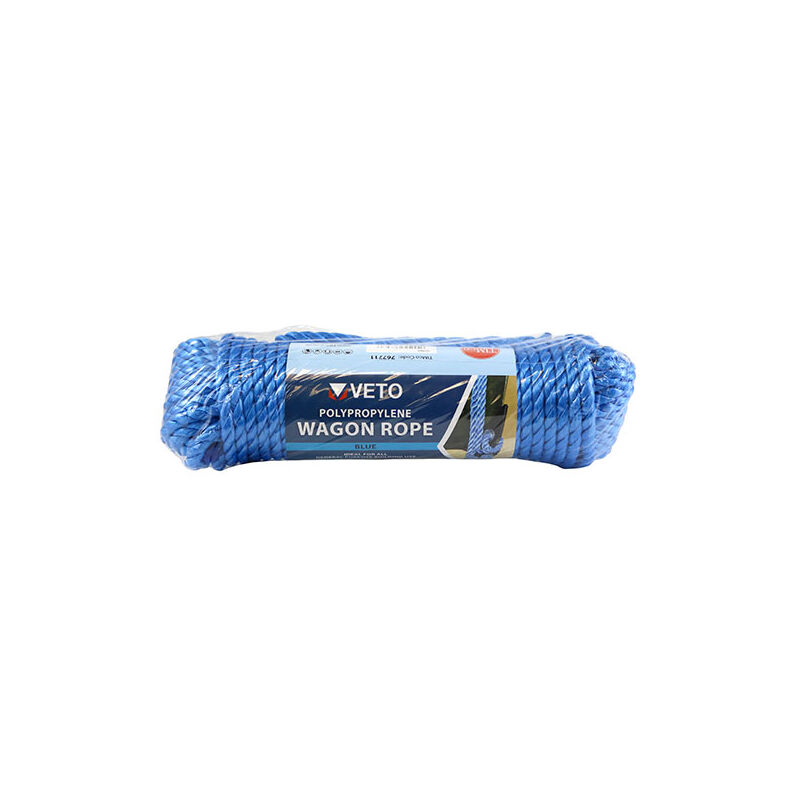 Timco - Wagon Rope - Blue Polypropylene (Size 9mm x 27m - 1 Each) Blue