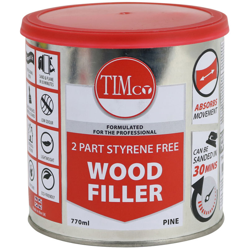 Timco - 770ml 2 Part Styrene Free Wood Filler Pine 357794