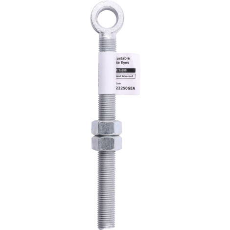 TIMCO Adjustable Gate Hinge Eyes with Nuts Hot Dipped Galvanised - M22 x 250