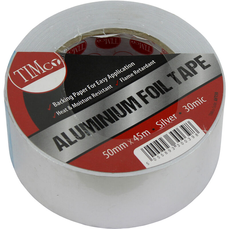 Timco Supplies - Timco Aluminium Foil Tape 45m x 50mm (1 Pack)