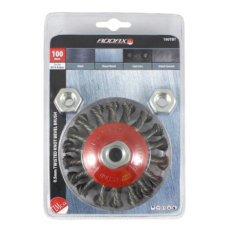 TIMCO Angle Grinder Bevel Brush Twisted Knot Steel Wire - 100mm