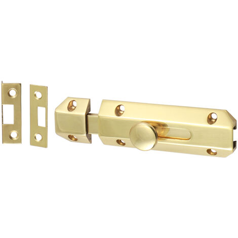 TIMCO Architectural Flat Section Bolt Polished Brass - 100 x 35mm