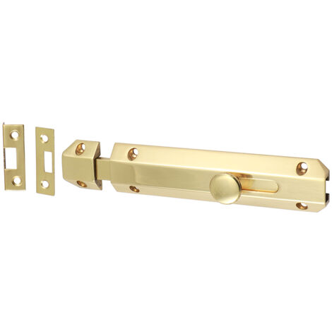TIMCO Architectural Flat Section Bolt Polished Brass - 150 x 35mm