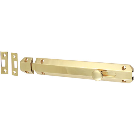 TIMCO Architectural Flat Section Bolt Polished Brass - 210 x 35mm