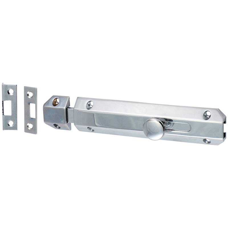 Architectural Flat Section Bolt Polished Chrome - 150 x 35mm - Timco