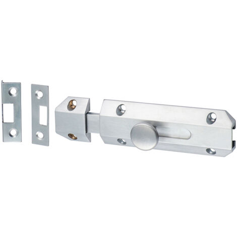 TIMCO Architectural Flat Section Bolt Satin Chrome - 100 x 35mm