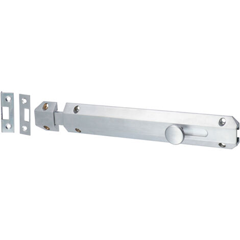 TIMCO Architectural Flat Section Bolt Satin Chrome - 210 x 35mm