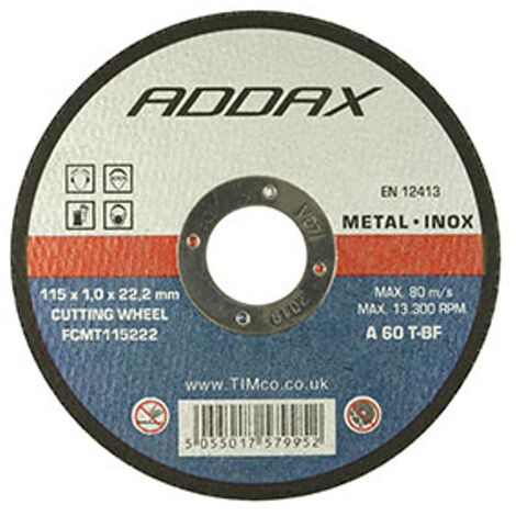 Timco B/Abrasive Flat Wheel Metal - 115 x 22.2 x 2.5 (50 Pack)
