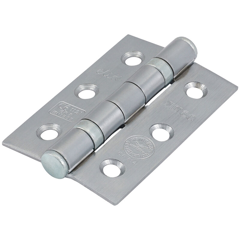 Timco - Grade 7 Fire Door Hinges - Satin Chrome (Size 76 x 51 x 2.2 - 2 Pieces)