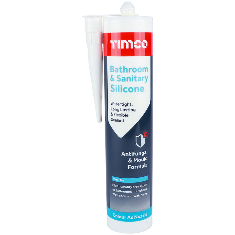 Timco - Bathroom & Sanitary Silicone - White (Size 300ml - 1 Each)