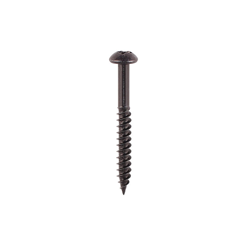 Timco - Blackjax Woodscrews - PZ - Round - Black Organic (Size 8 x 1 1/4 - 200 Pieces)