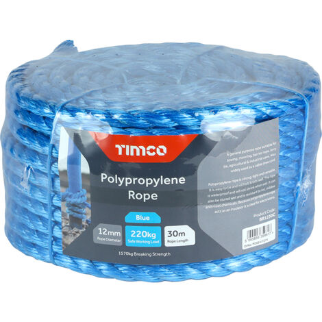 TIMCO Blue Polypropylene Rope Coil - 12mm x 30m