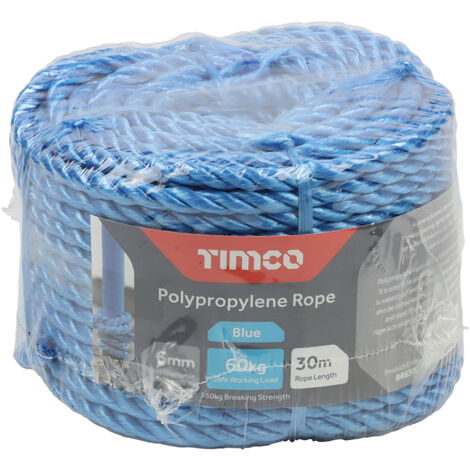 TIMCO Blue Polypropylene Rope Coil - 6mm x 30m