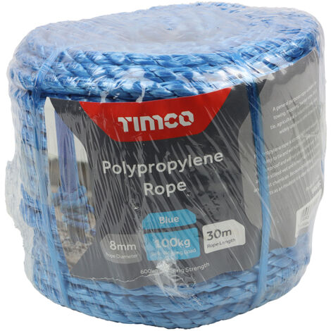 TIMCO Blue Polypropylene Rope Coil - 8mm x 30m