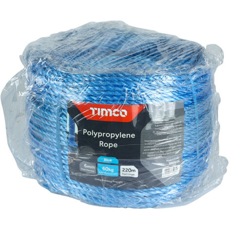 TIMCO Blue Polypropylene Rope Long Coil - 6mm x 220m