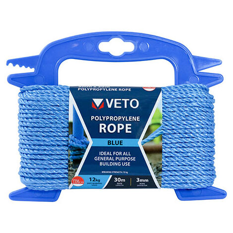 TIMCO Blue Polypropylene Rope on Winder - 3mm x 30m