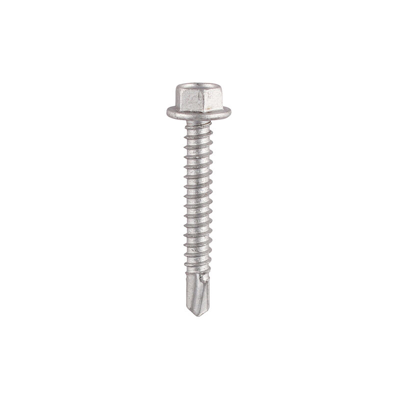 Timco - Metal Construction Light Section Screws - Hex - Self-Drilling - Bi-Metal - Exterior - Silver Organic (Size 5.5 x 50 - 100 Pieces)