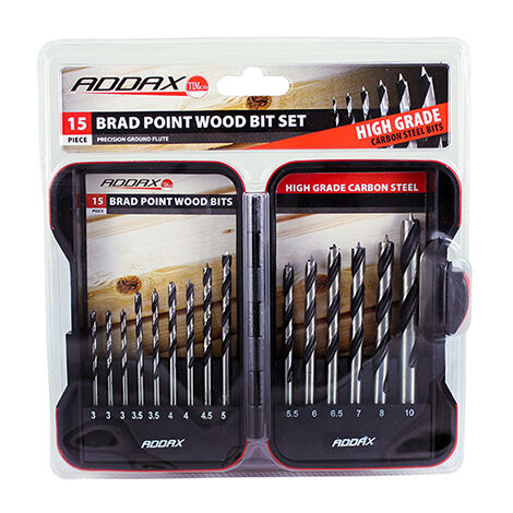 TIMCO Brad Point Wood Bit Set - 15pc