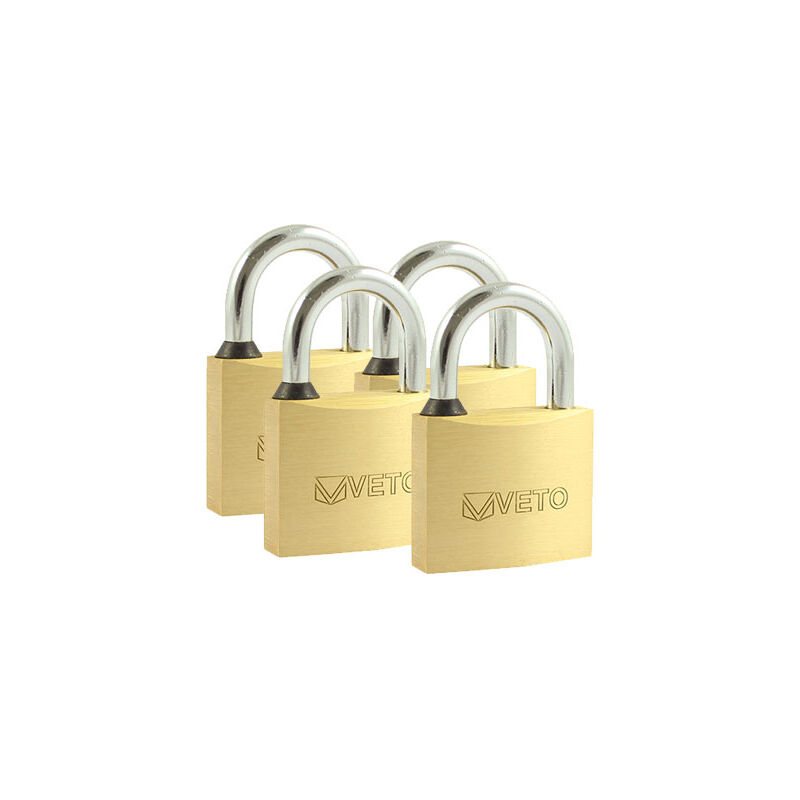 Timco - Brass Padlocks Key Alike (Size 40mm - 4 Pieces)