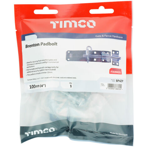 TIMCO Brenton Padbolt Silver - 4"