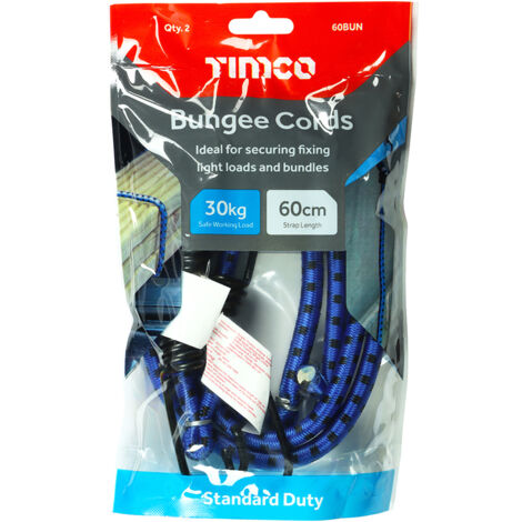 TIMCO Bungee Cords with Laminated Hook - Dia.8mm x 60cm