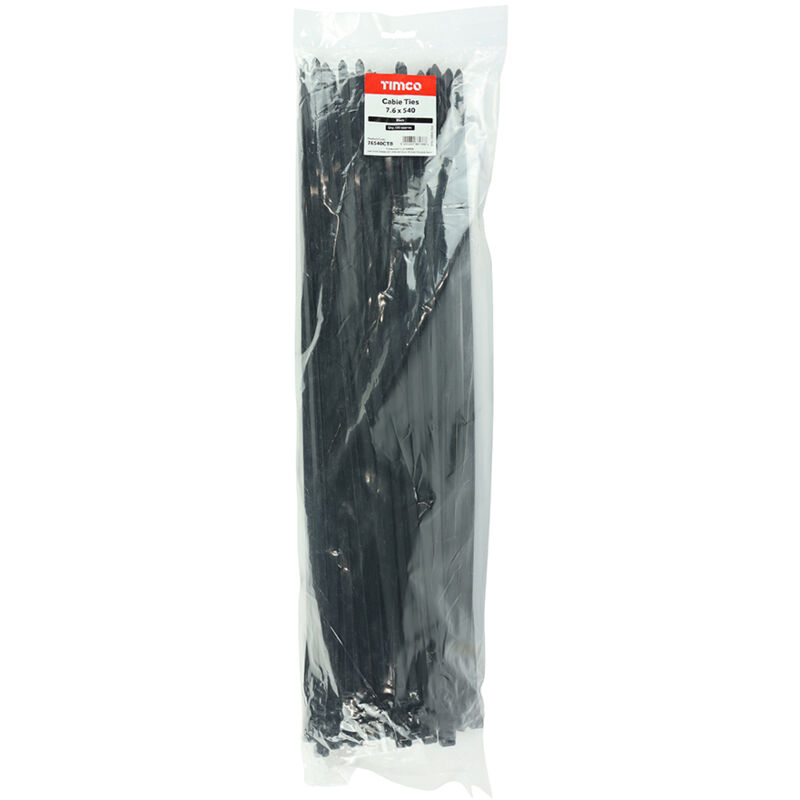 Timco - Cable Ties Black - 7.6 x 540