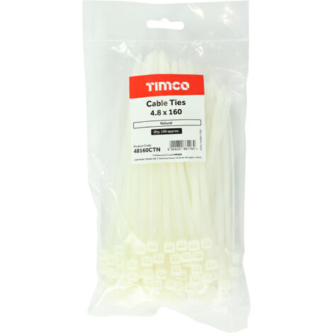 TIMCO Cable Ties Natural - 4.8 x 160