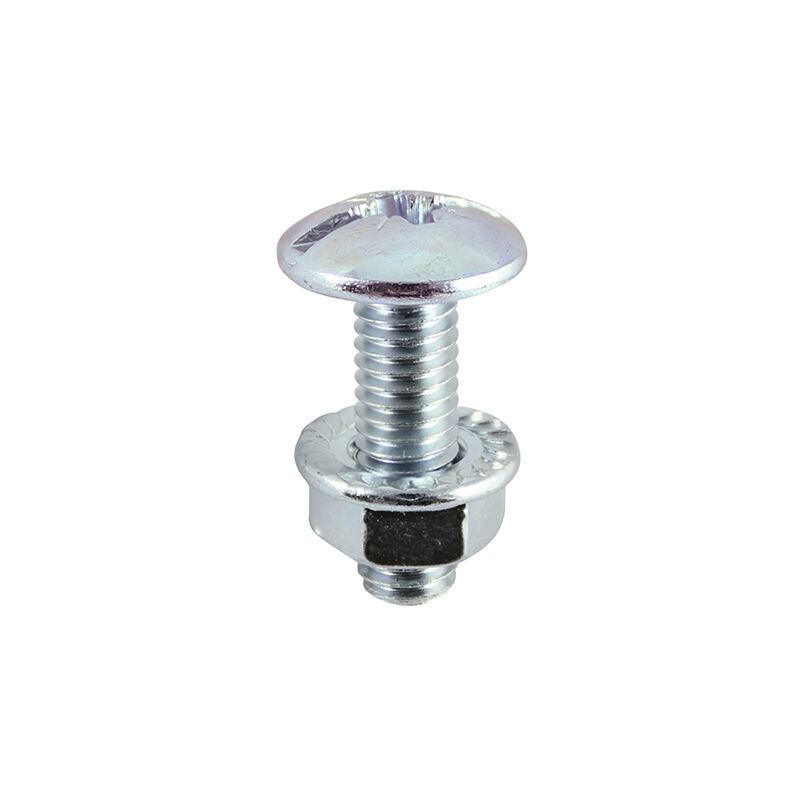 Timco - Cable Tray Bolts with Flange Nuts - Zinc (Size M6 x 12 - 200 Pieces)