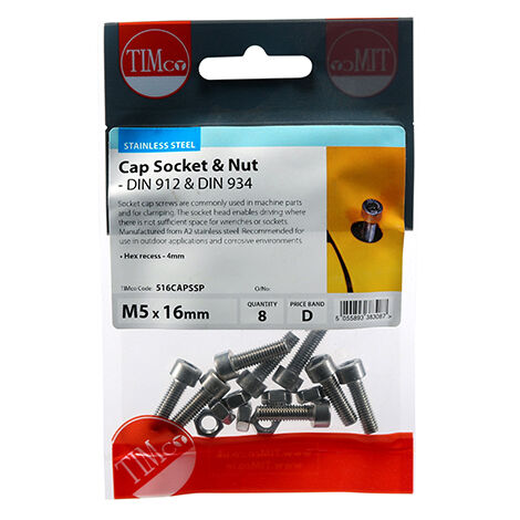 TIMCO Cap Socket Screws DIN912 A2 Stainless Steel - M5 x 16