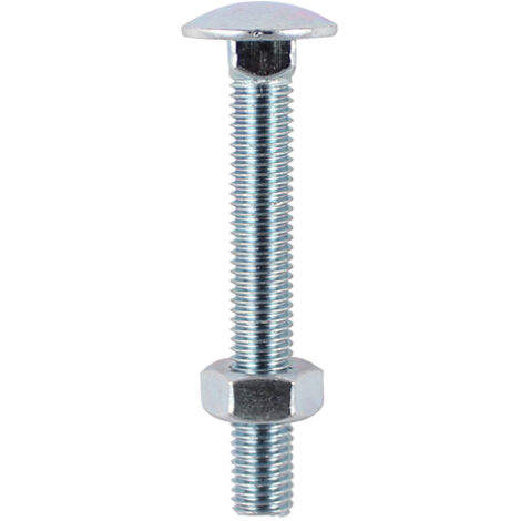 TIMCO Carriage Bolts DIN603 & Hex Full Nuts DIN934 Silver - M10 x 80
